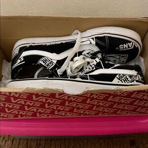 Vans Black and White Logo Sneakers